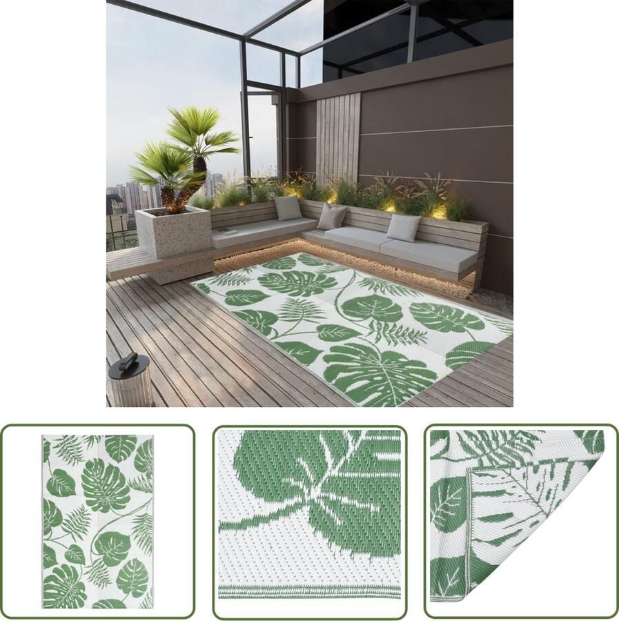 The Living Store Buitenkleed ARAKIL 160x230 cm polypropeen groen Tuintapijt Buitentapijten Terras Tapijt Outdoor Vloerbedekking Polypropylene Tapijt