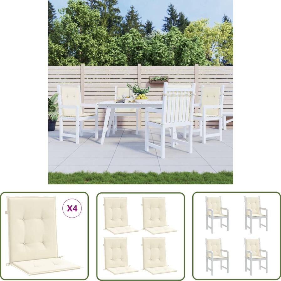 The Living Store Tuinstoelkussen lage rug 4 st 100x50x3 cm oxford stof antraciet Tuinstoel Kussens Buitentoekomst Lounge Kussens Outdoor Kussens Krukje Kussens