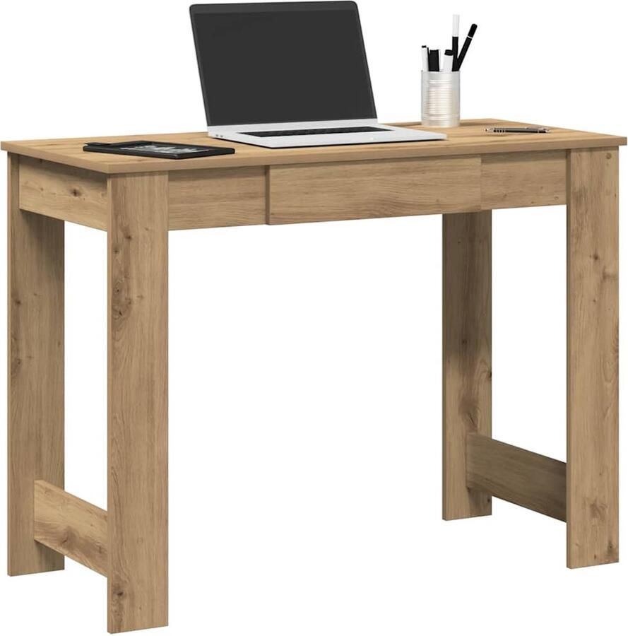VidaXL Bureau 100x45x75 cm Artisanaal Eiken Look Bureau Bureaus Schrijftafel Buro