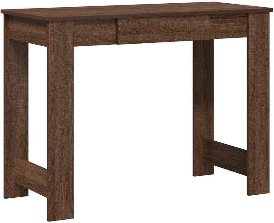 VidaXL Bureau 100x45x75 cm bewerkt hout bruin eikenkleur