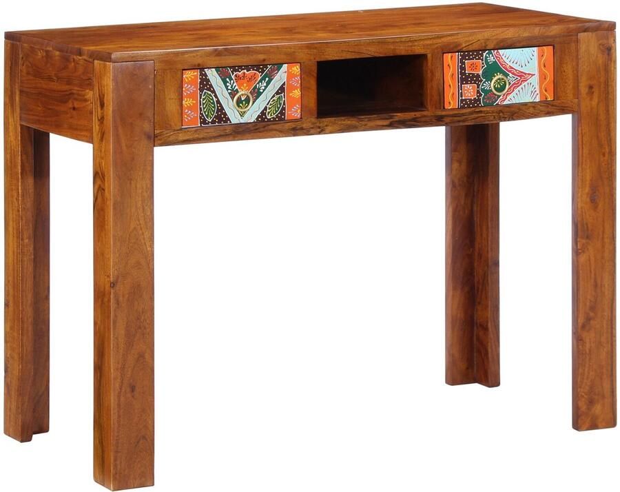 VidaXL Bureau met lade Bruin 100 x 50 x 75 cm Massief acaciahout