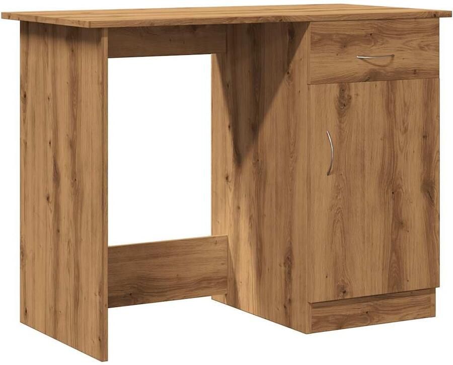 VidaXL Bureau 100x50x76 cm bewerkt hout artisanaal eikenkleur