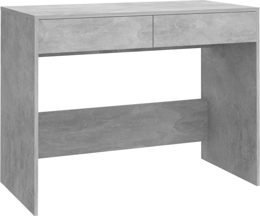 The Living Store Bureau X Betongrijs 101x50x76.5 cm Stevige en stabiele werktafel met 2 lades en gemakkelijk schoon te maken Kantoormeubel Bureau Werkblad Houten Bureau Grijze Bureau - Foto 2