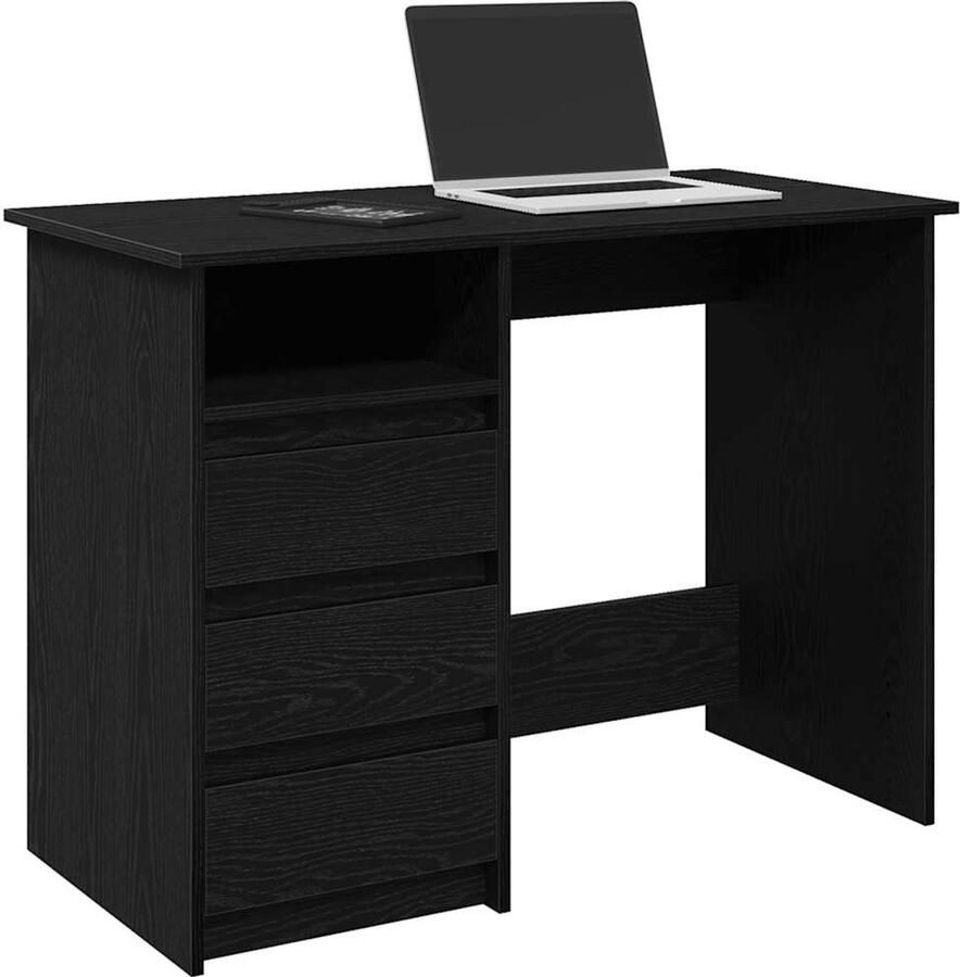 VidaXL Bureau 102x50x75 cm Bewerkt hout Zwart Bureau Bureaus Schrijftafel Buro