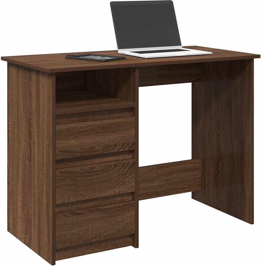 VidaXL Bureau 102x50x75 cm Bruin eikenkleurig Bureau Bureaus Schrijftafel Buro