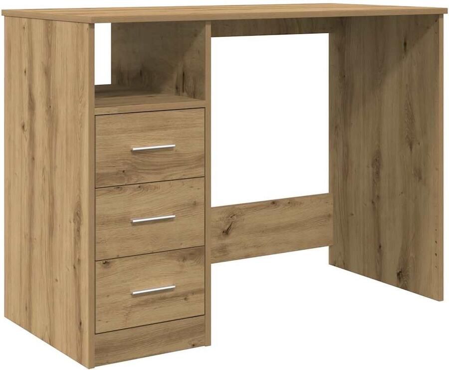 VidaXL Bureau 102x76x50 cm bewerkt hout artisanaal eikenkleur