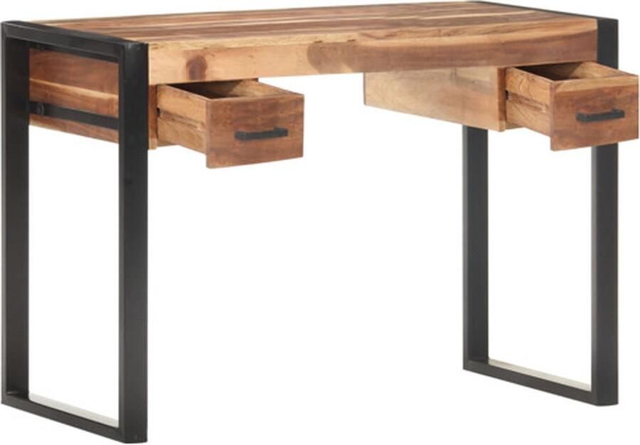 VidaXL -Bureau-110x50x76-cm-massief-hout-met-sheesham-afwerking - Foto 3