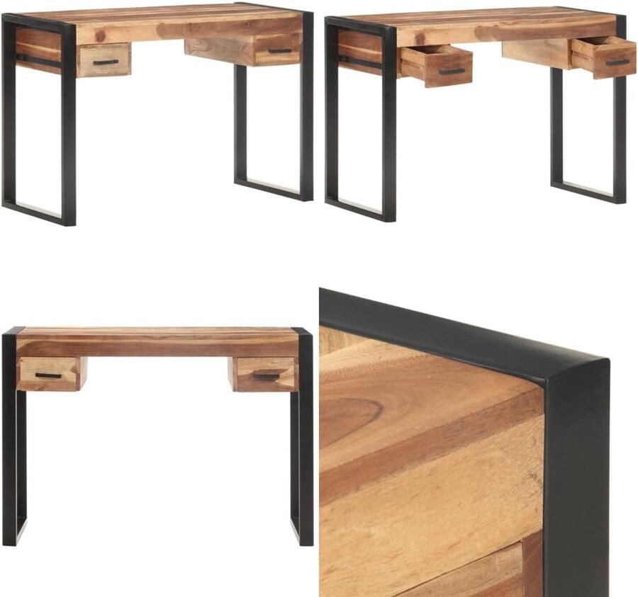 VidaXL Bureau 110x50x76 cm massief hout Schrijftafel Schrijftafels Tafel Tafels