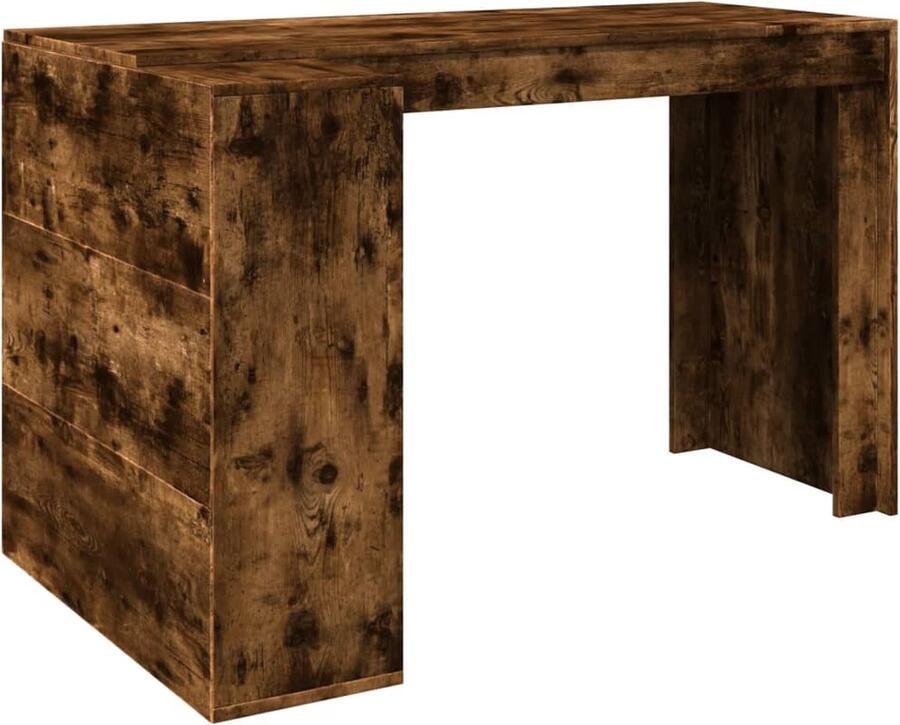 VidaXL Bureau 123 5x73 5x75 cm bewerkt hout gerookt eikenkleurig