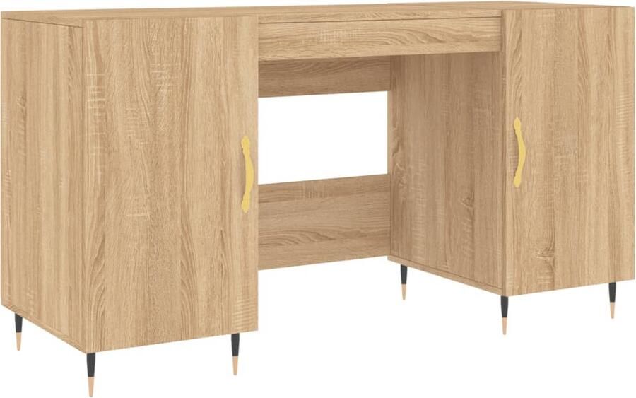 VidaXL Bureau 140x50x75 cm Sonoma Eiken Bureau Houten Bureau Industrieel Bureau Sonomaplank Compact Bureau Studentenkamer Home Office