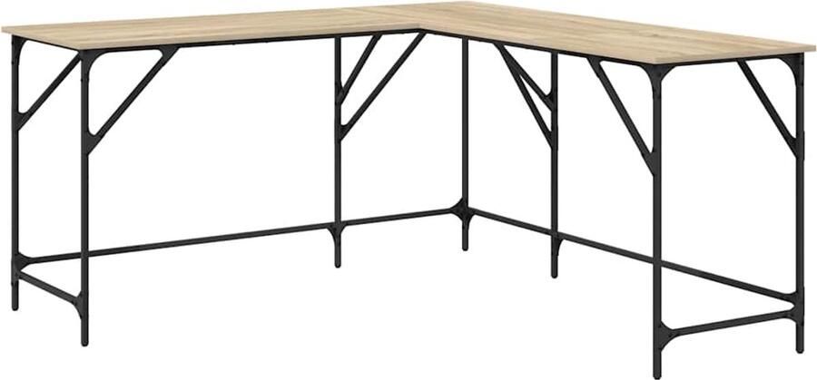 VidaXL -Bureau-149x149x75-cm-bewerkt-hout-sonoma-eikenkleurig - Foto 3