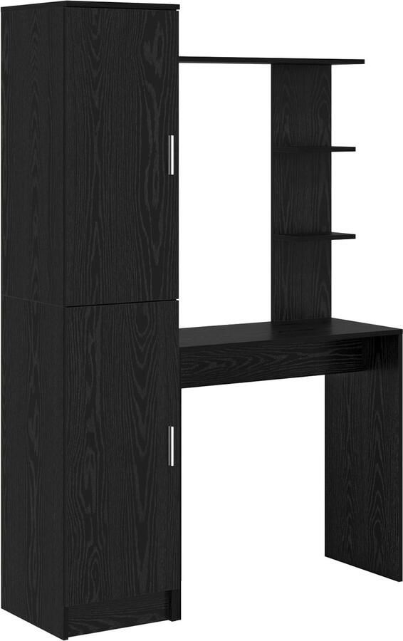 VidaXL Bureau met opslag 2 pcs Zwart eiken 78.5 x 37 x 154.5 cm - Foto 2