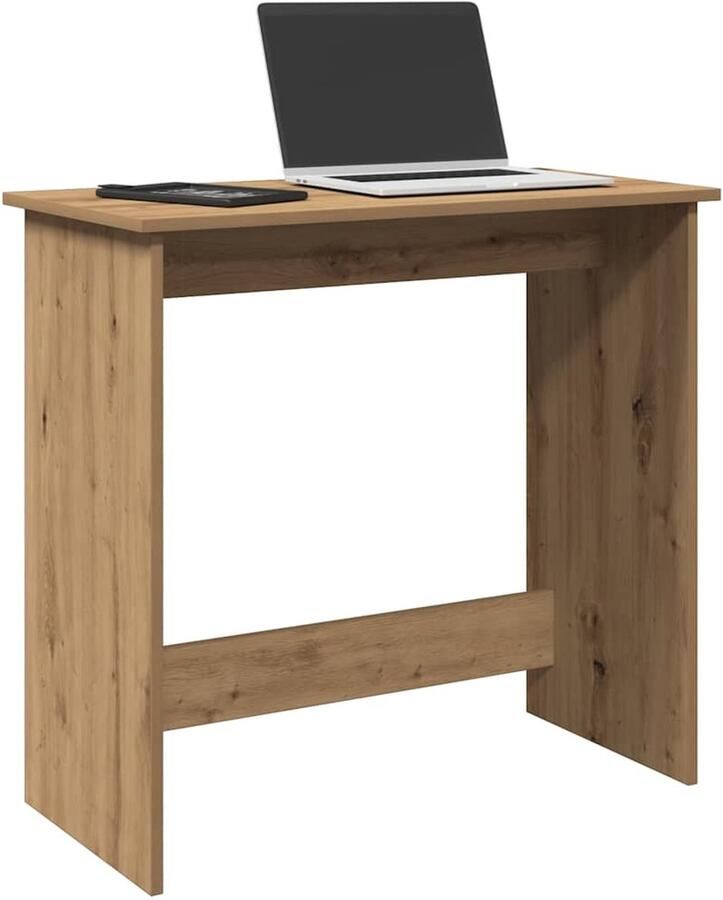 VidaXL Houten Bureau 80x40x75 cm bewerkt hout artisanaal eikenkleurig Eiken Kleur Bureau Compact Bureau Home Office - Foto 2
