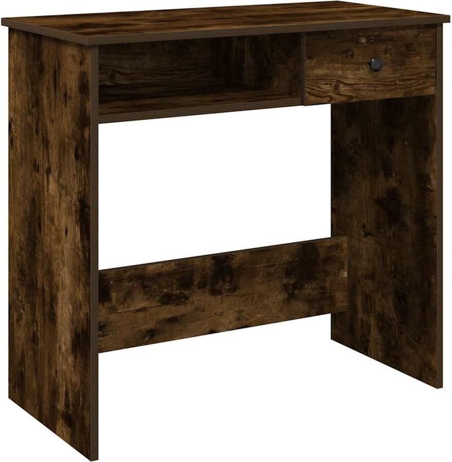 VidaXL Bureau 80x40x75 cm Bewerkt Hout Gerookt Eiken Kantoormeubilair Bureau Houten Bureau Compact Bureau Studie Buro - Foto 2