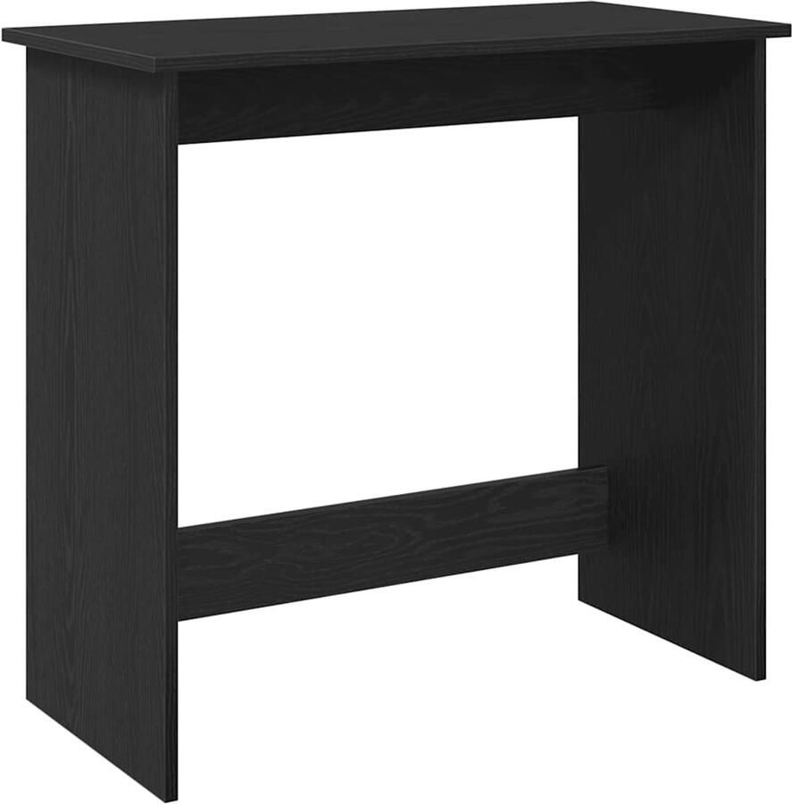 VidaXL Bureau 80x40x75 cm Bewerkt hout Zwart Werkstation Bureaus Houten Bureau Compact Bureau Home Office