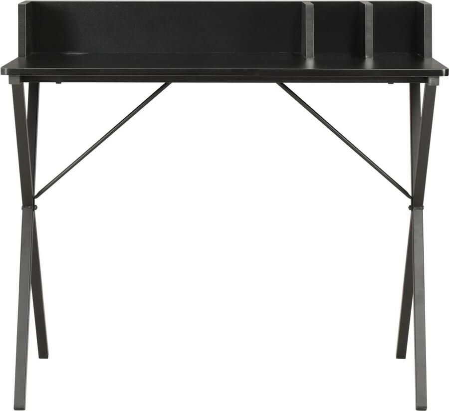 VidaXL Bureau 80x50x84 cm Zwart Hout en Staal Kantoormeubilair Computerbureau Schrijfblad Thuiswerkplek Zwarte Tafel Houten Bureau Stevige Bureau Ergonomische Bureaublad Multifunctioneel Bureau Klein Bureau Hoekbureau