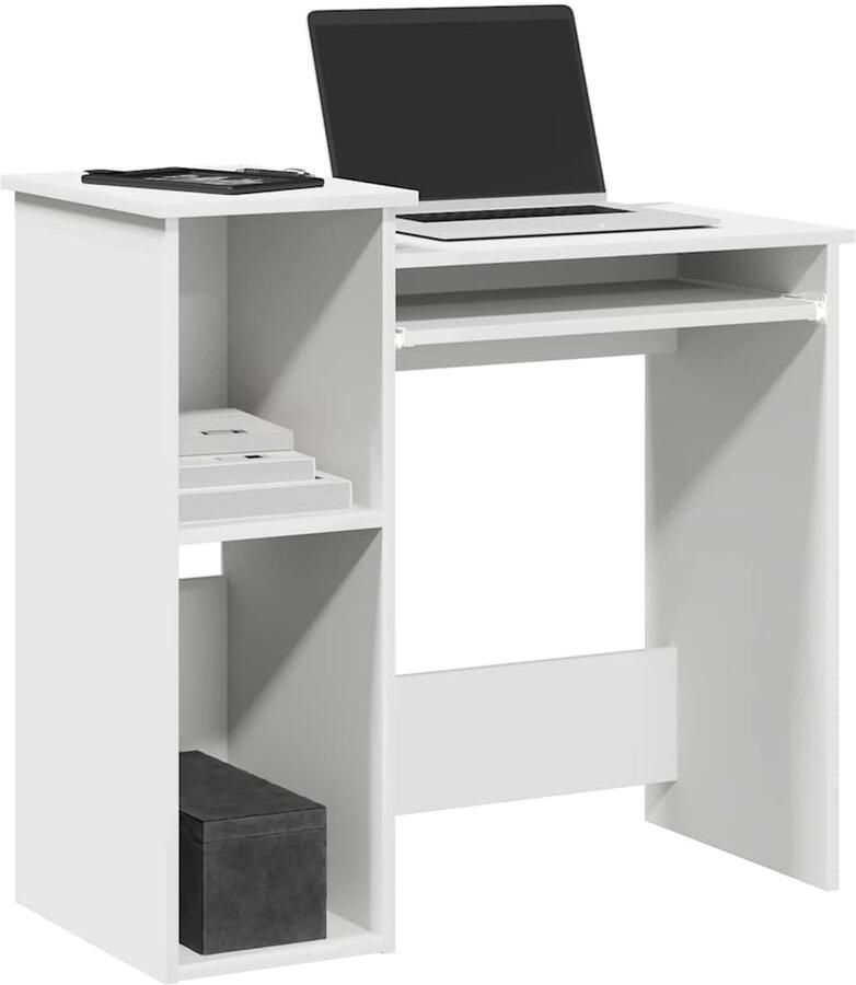 VidaXL Bureau 84x40x78 cm Bewerkt hout Wit Bureau Bureaus Computerbureau Computertafel