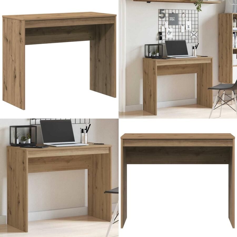 VidaXL Bureau 90x40x72 cm bewerkt hout artisanaal eikenkleur Bureau Bureaus Schrijftafel Buro