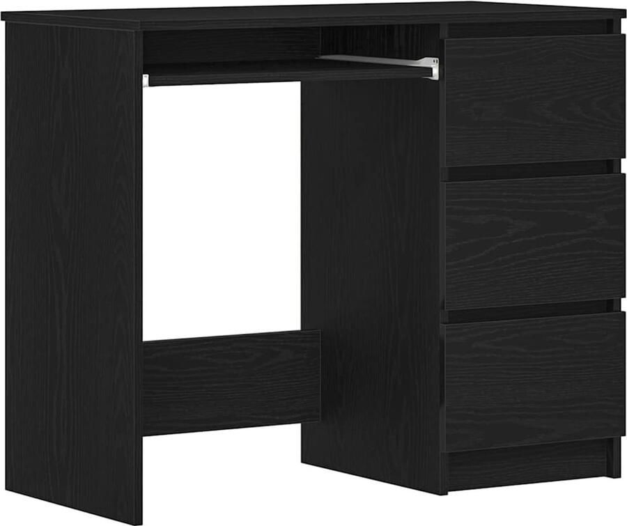 VidaXL Bureau 90x45x76 cm spaanplaat zwart eikenkleurig