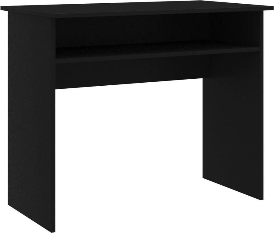VidaXL Bureau 90x50x74 cm Zwart Bewerkt Hout Modern Bureau Houten Bureau Zwarte Bureau Compact Bureau Student Bureau Thuiswerkplek Kantoor Meubilair Ergonomische Bureaustoelen Opbergmogelijkheden Easy Clean