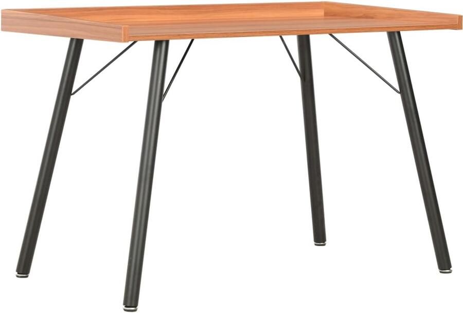 VidaXL Bureau 90x50x79 cm Bruin Verhoogde achterkant Compacte Bureau Houten Bureau Bruine Bureau Werkblad Computerbureau