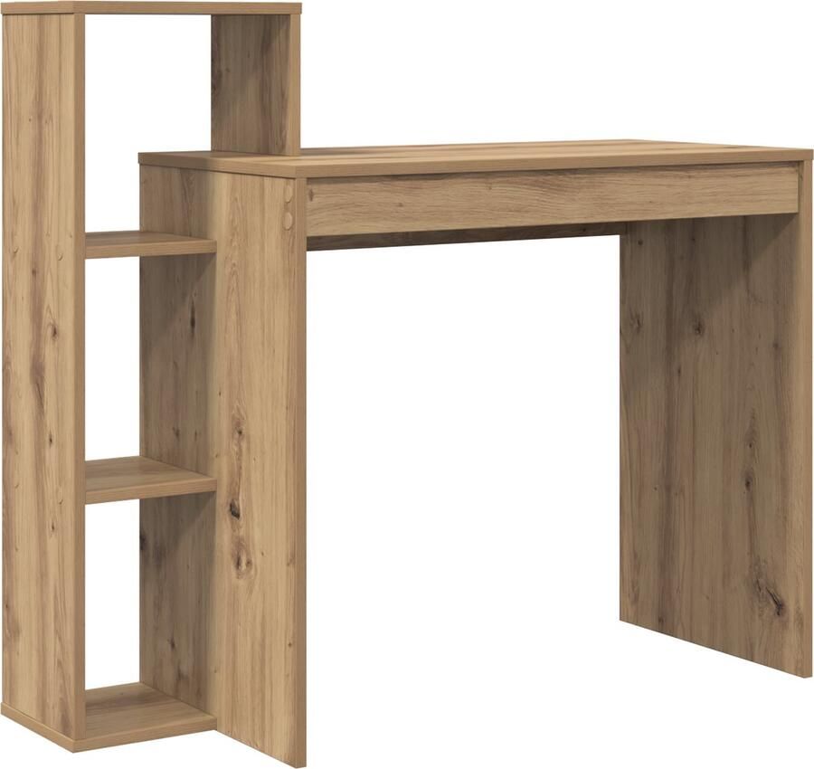 VidaXL Bureau artisanaal eikenkleurig 100 x 40 x 90 cm Bewerkt hout