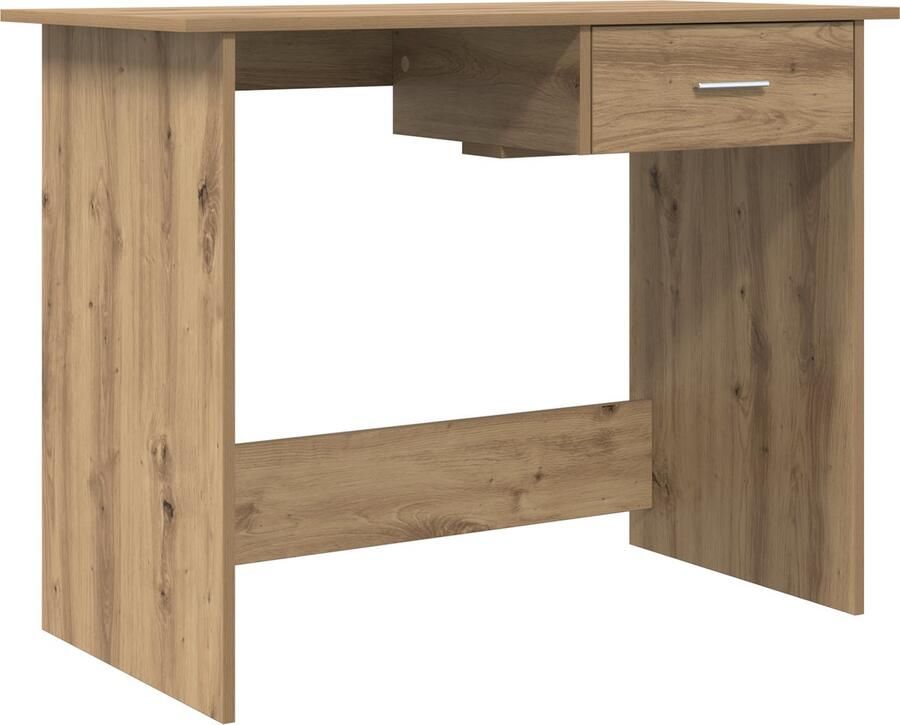 VidaXL Bureau artisanaal eikenkleurig 100 x 50 x 76 cm Bewerkt hout