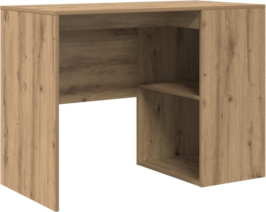 VidaXL Bureau artisanaal eikenkleurig 102 x 50 x 75 cm Bewerkt hout