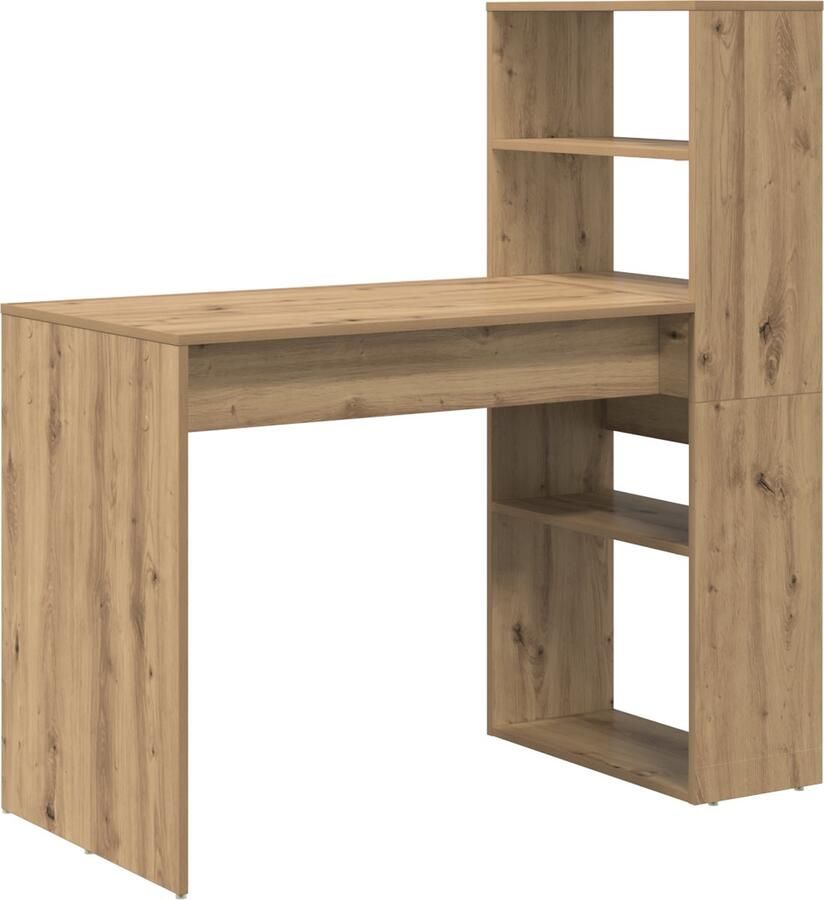 VidaXL Bureau met Opbergruimte Artisan Eiken 113x54x120 cm Geëngineerd Hout
