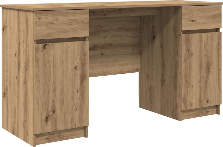 VidaXL Bureau artisanaal eikenkleurig 140 x 49 x 76 cm Bewerkt hout