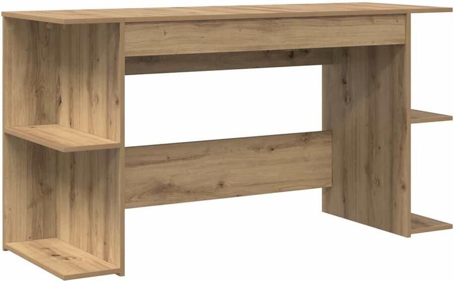 VidaXL Bureau artisanaal eikenkleurig 140 x 50 x 75 cm Bewerkt hout