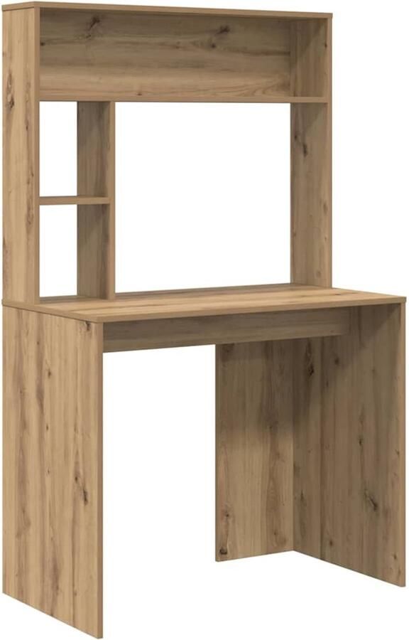 VidaXL Bureau artisanaal eikenkleurig 91 x 50 x 149 cm Bewerkt hout