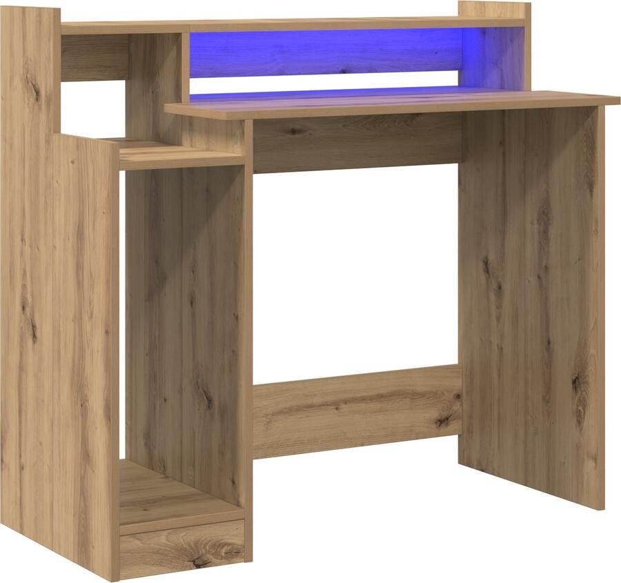 VidaXL Bureau artisanaal eikenkleurig 97 x 45 x 90 cm Bewerkt hout