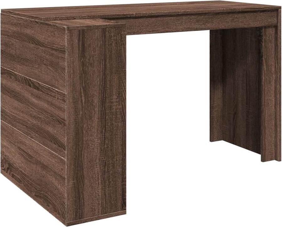 VidaXL Bureau 123 5x73 5x75 cm bewerkt hout bruin eikenkleurig