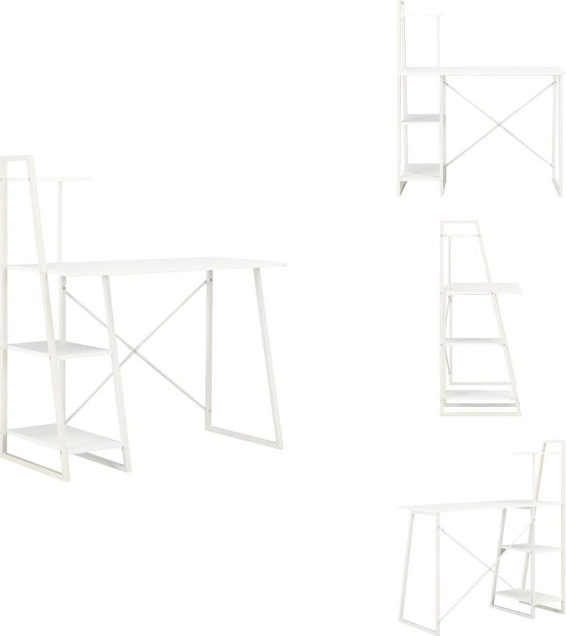 VidaXL Bureau Bureaus Bureau Met Schappen Bureaus Met Schappen Bureau met schappen 102x50x117 cm wit