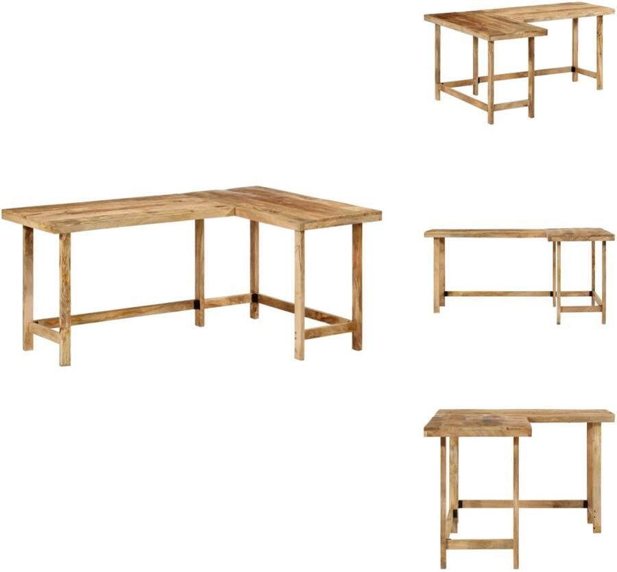 VidaXL Bureau Bureaus Computerbureau Hoekbureau Bureau 165x110x75 cm massief mangohout