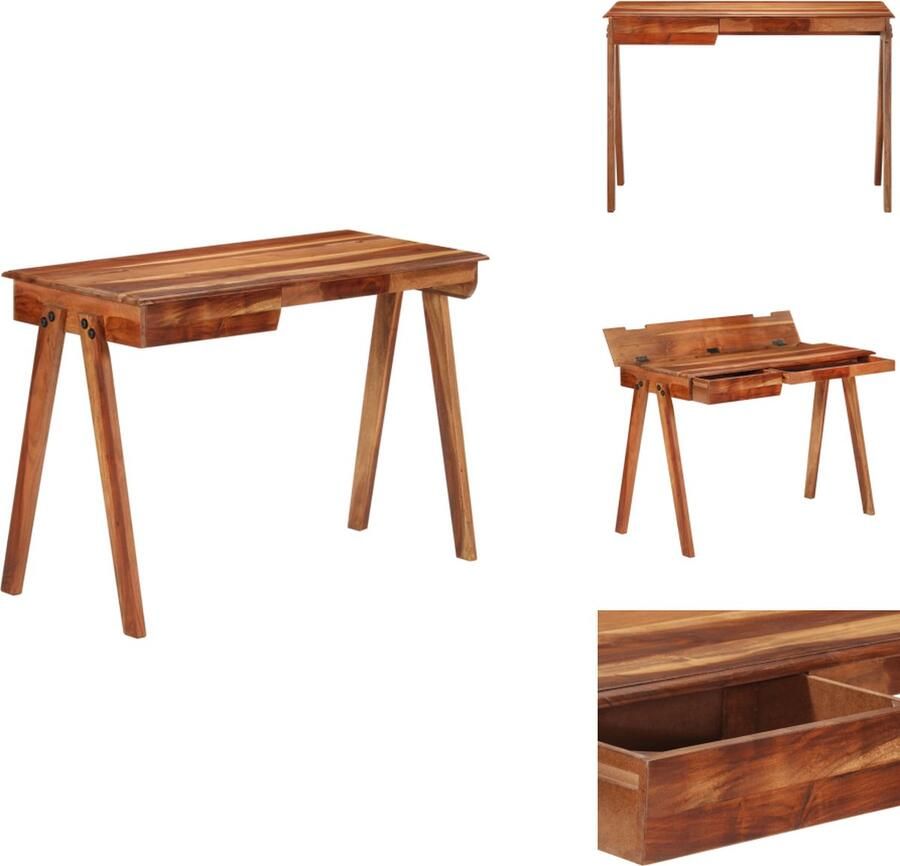VidaXL Bureau Bureaus Computertafel Computerbureau Bureau met lade 110x50x77 cm massief acaciahout