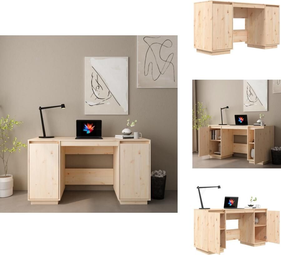 VidaXL Bureau Bureaus Houten Bureau Schrijftafel Bureau 140x50x75 cm massief grenenhout