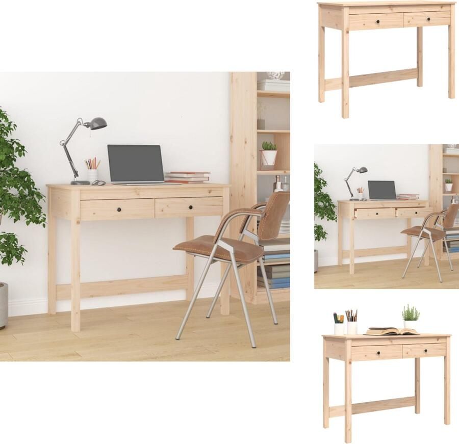 VidaXL Bureau Bureaus Houten Bureau Schrijftafel Bureau met lades 100x50x78 cm massief grenenhout