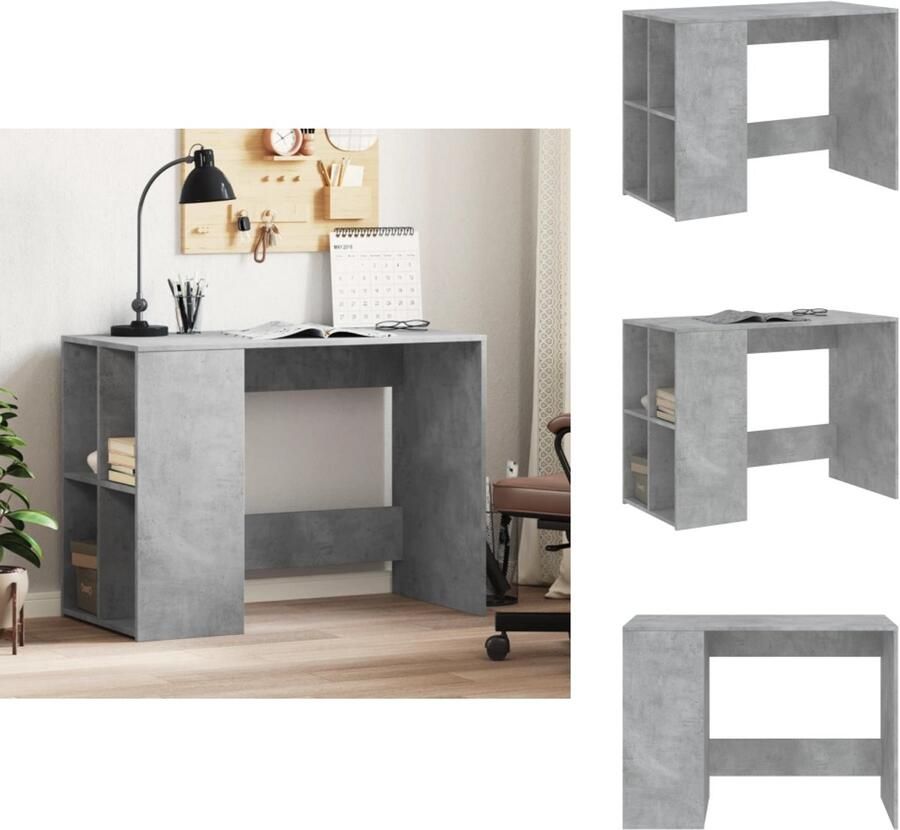 VidaXL Bureau Bureaus Laptoptafel Computertafel Bureau 102x50x75 cm bewerkt hout betongrijs