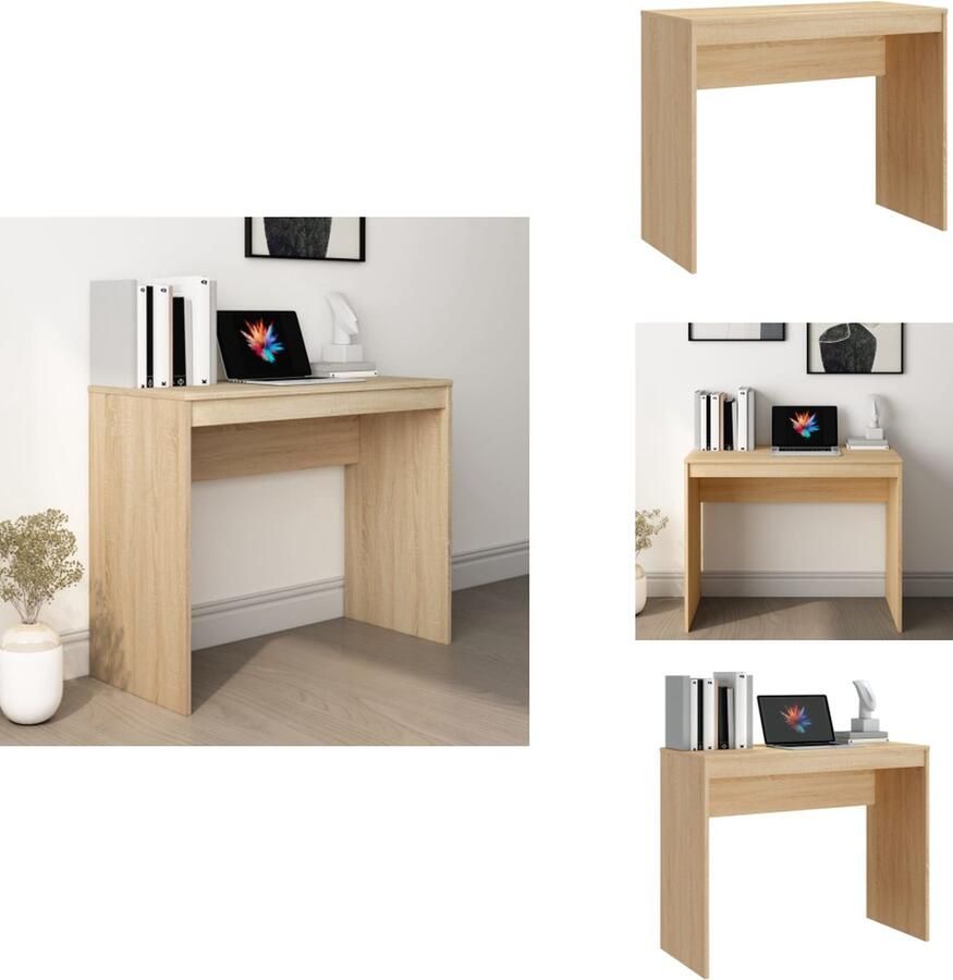 VidaXL Bureau Bureaus Laptoptafel Computertafel Bureau 90x40x72 cm bewerkt hout sonoma eikenkleurig