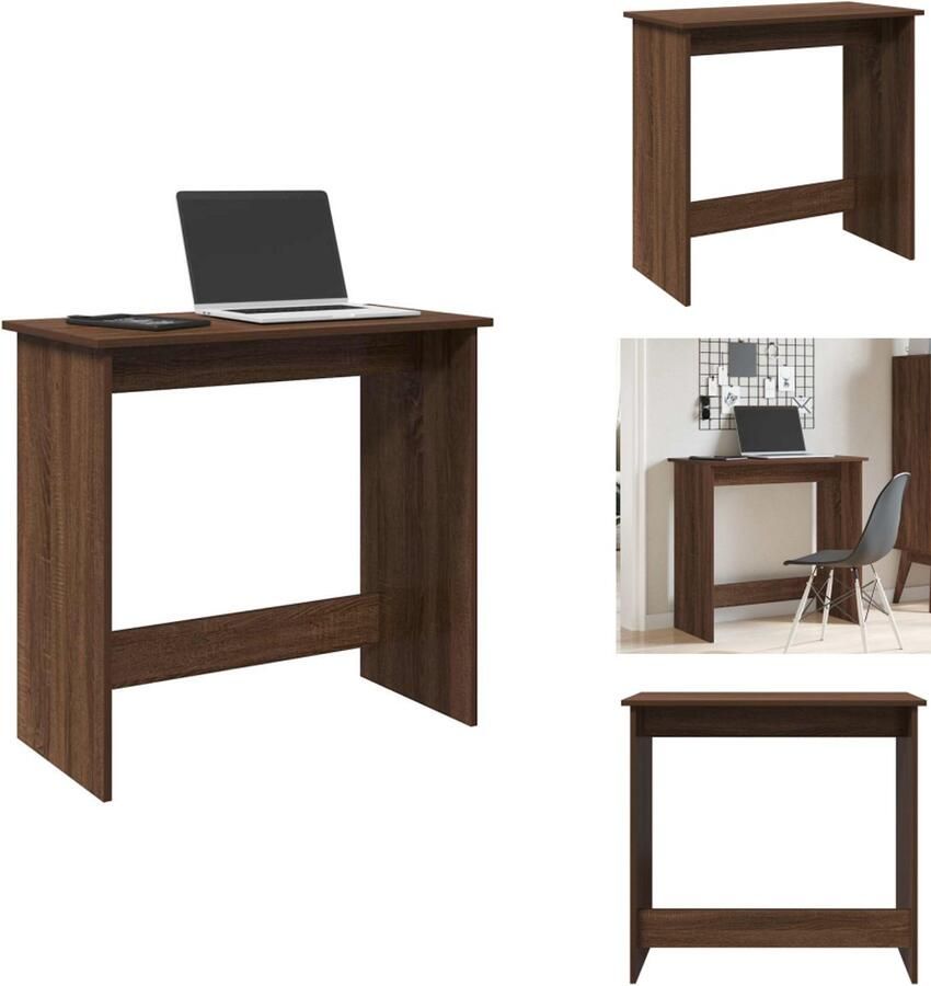 VidaXL Bureau Bureaus Schrijftafel Buro Bureau 80x40x75 cm bewerkt hout bruin eikenkleur