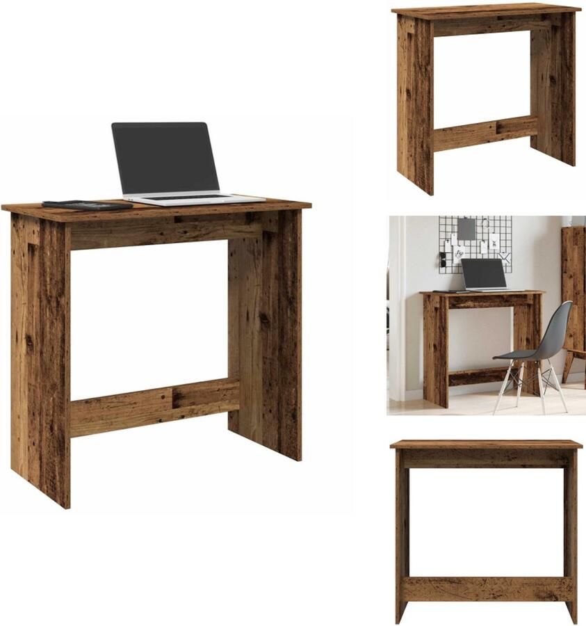 VidaXL Bureau Bureaus Schrijftafel Buro Bureau 80x40x75 cm bewerkt hout oud houtkleurig