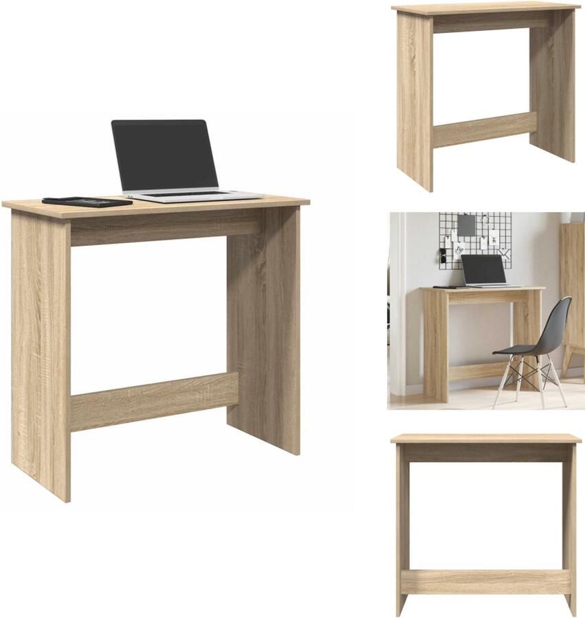 VidaXL Bureau Bureaus Schrijftafel Buro Bureau 80x40x75 cm bewerkt hout sonoma eikenkleurig