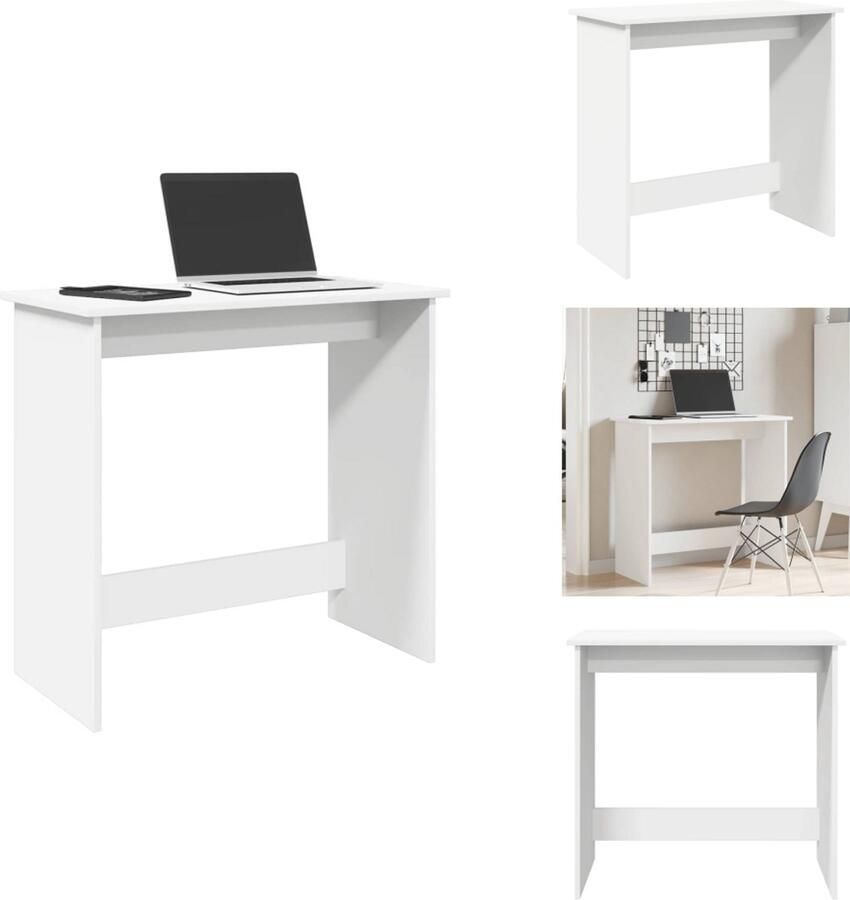 VidaXL Bureau Bureaus Schrijftafel Buro Bureau 80x40x75 cm bewerkt hout wit