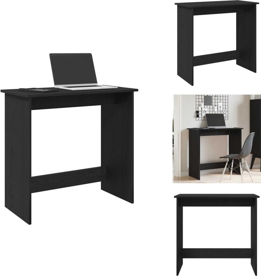 VidaXL Bureau Bureaus Schrijftafel Buro Bureau 80x40x75 cm bewerkt hout zwart