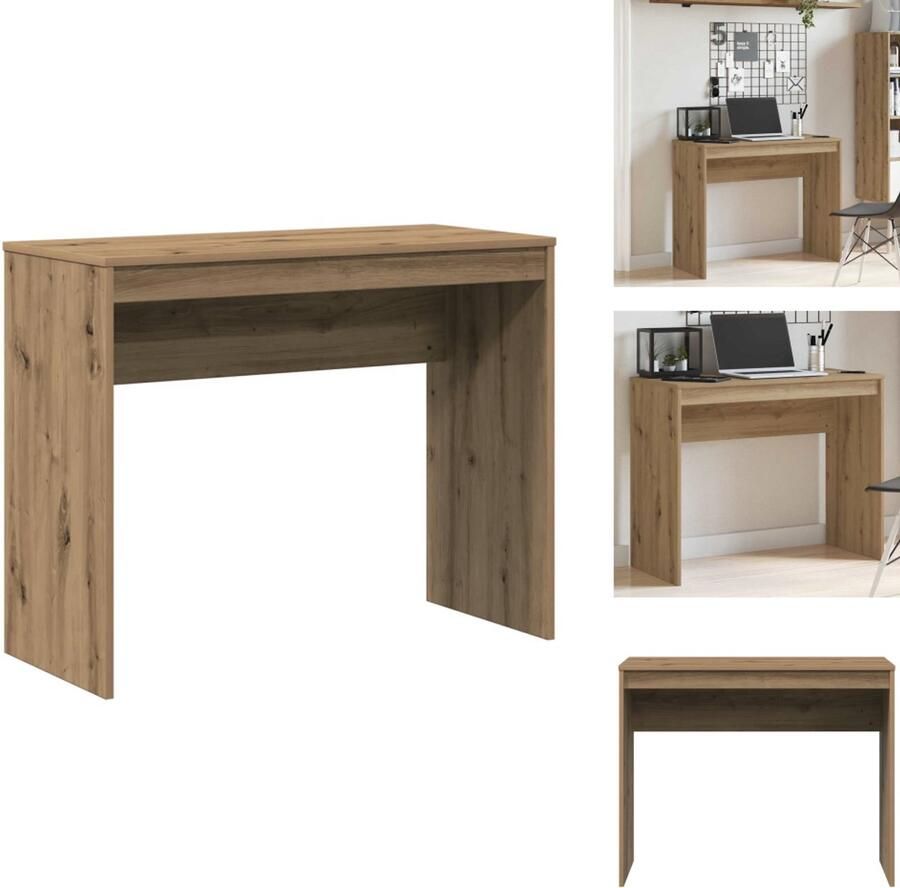 VidaXL Bureau Bureaus Schrijftafel Buro Bureau 90x40x72 cm bewerkt hout artisanaal eikenkleur