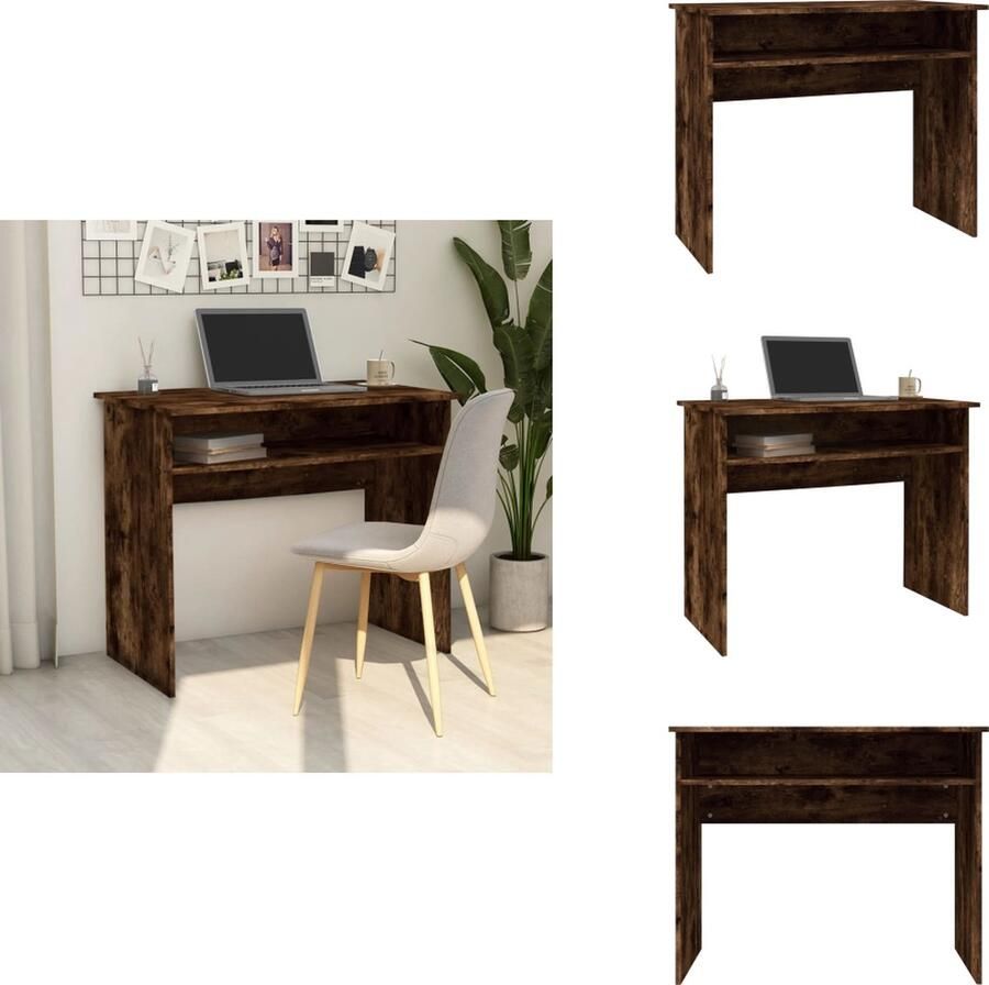 VidaXL Bureau Bureaus Schrijftafel Buro Bureau 90x50x74 cm bewerkt hout gerookt eikenkleurig