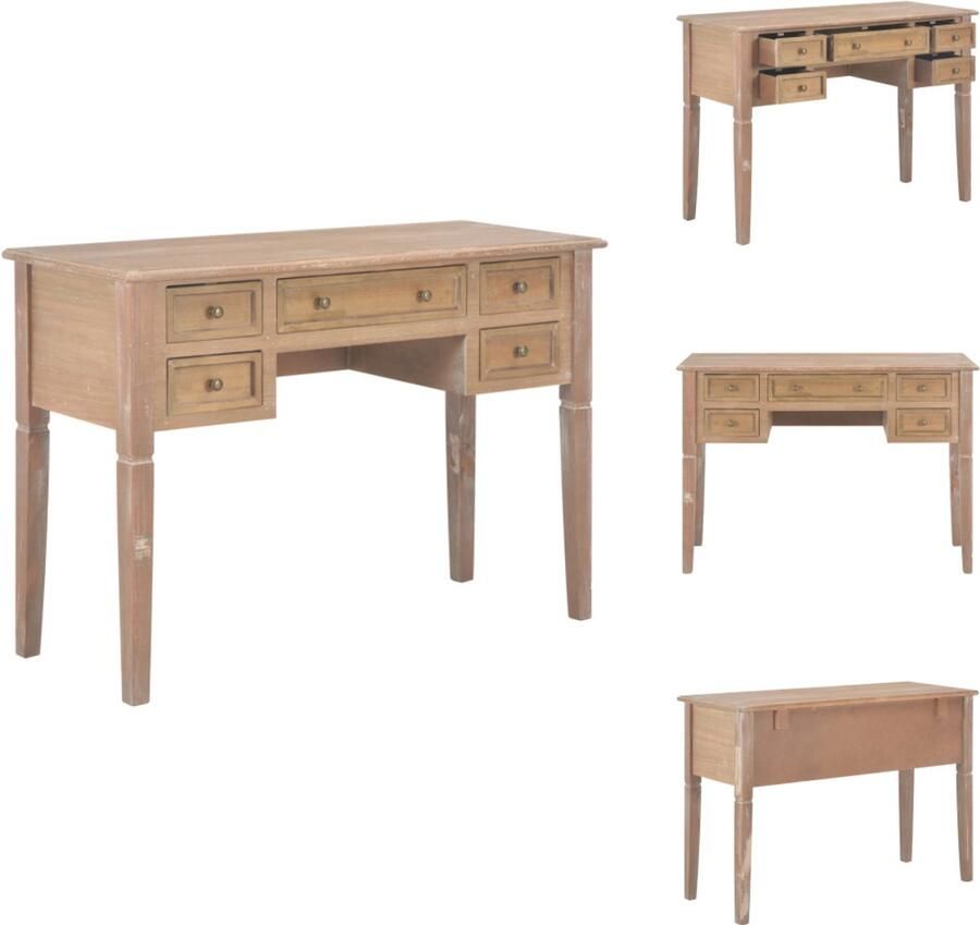 VidaXL Bureau Bureaus Schrijftafel Schrijftafels Schrijftafel 109 5x45x77 5 cm hout bruin