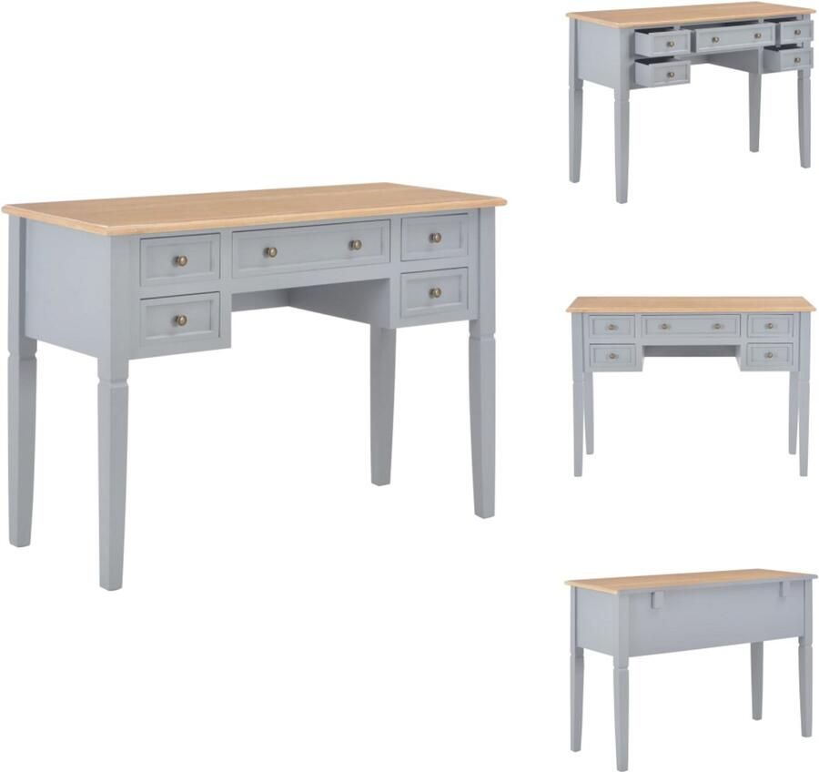 VidaXL Bureau Bureaus Schrijftafel Schrijftafels Schrijftafel 109 5x45x77 5 cm hout grijs